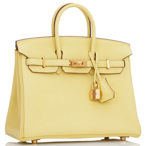 hermes birkin 25 jaune poussin|HERMES Togo Birkin 25 Jaune Poussin.